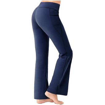 Yoga Pantalones Mujer Casual Cintura Alta Pernera Ancha Poliéster Moderno 