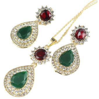 Allison Abel Crystal Gold Jewelry Set Mujer Encantadora De 