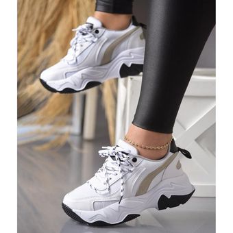 Zapatillas De Deporte Para Mujer Zapatos Deportivas Blancos Moda Tenis  Elegante