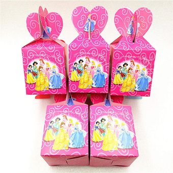 Cajas de dulces de 6 Princesas de Disney para decoración de fiestas 