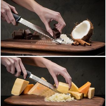 Rallador de acero inoxidable multiusos para Chocolate queso duro rallador ergonómico con mango nuez moscada queso Citrus Zests canela especias 