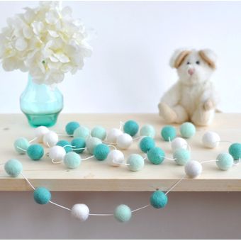 Decoración hecha a mano con bolas para bebés y niños 2M accesorio de decoración para habitación colgante de pared de color Macaron 