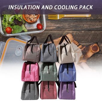 Bolsa de aluminio con aislamiento multicolor a rayas de aluminio bolsa del bolso del almuerzo del refrigerador del almuerzo bolsa 