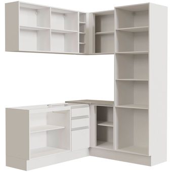 Mueble De Cocina Esquinero Madesa G2475009gl Color Blanco Con 1 Puerta