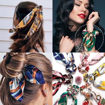 Accesorios para el cabello a la moda accesorios para el cabello elásticos para mujeres pajarita cinta de pelo Banda accesorios para el pelo F 1PC Rainbow 