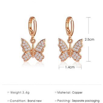 Elegante Nuevo Diseño Mujer, Cristal Cristal Mariposa 