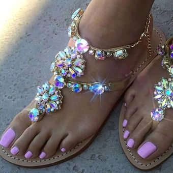 Sandalias Con Diamantes De Imitación Para Mujer Zapatillas De sandalias 
