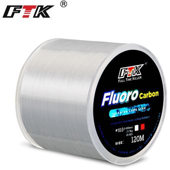 línea de pesca con mosca líder en recubrimiento de fibra de carbono accesorios de línea de fluorocarbono vestibles Japón CUI 3,25-21,5 kg 120M 0,2-0,6mm 