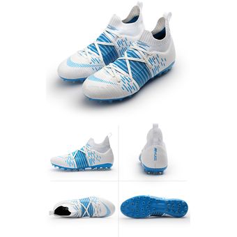 Botas De Fútbol Hombre De Caña Alta Uñas Larga Azul AG 