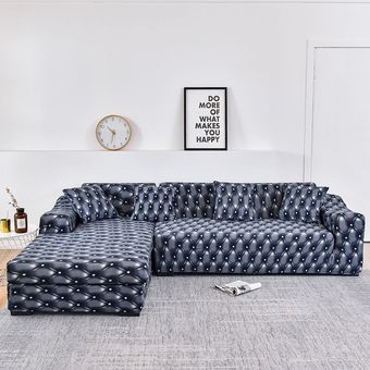 Funda de sofá elástica a cuadros para sala de estar,funda de sofá con 2 piezas,funda para sillón #Color 19 