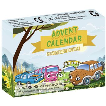 CALENDARIO DE ADAD DE NAVIDAD 24 días Cuenta regresiva Calendario 24 Mini juguete de coche para niños 