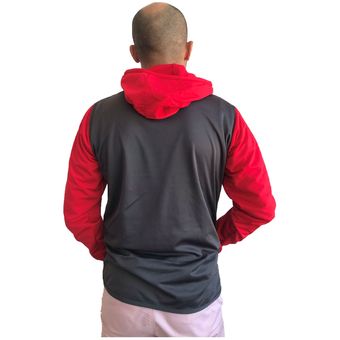 Buzo Hoodie para Hombre con Capucha Rojo Gris Oscuro Linio