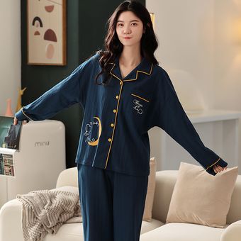 Pijamas para mujer invierno ropa de salón ropa de casa conjunto blusa  pantalón azul | Linio Perú - GE582FA0AZRPVLPE