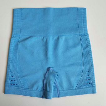 #Dark Blue Pantalones cortos deportivos sin costuras para mujer,de cintura alta,9 colores,para Fit 