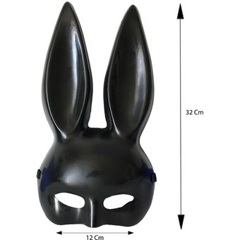 Mascara Antifaz Conejo Negro Disfraz Accesorio Halloween