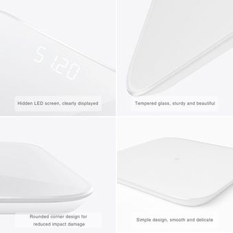 XIAOMI MIJIA Mi báscula inteligente 2 baño báscula electrónica Digital para el suelo Balanza de peso de objetos pantalla LED Bluetooth Mifit APP 150kg #White HON 