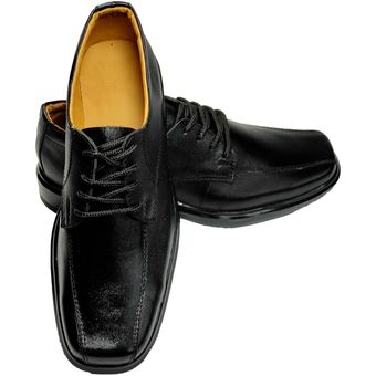 Zapatos Escolares Cuero Negro Colegial 34 Al 40 Niños