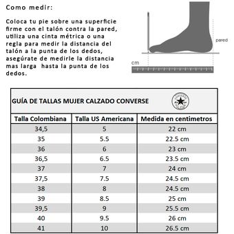 Converse guia 2025 de tallas guantes