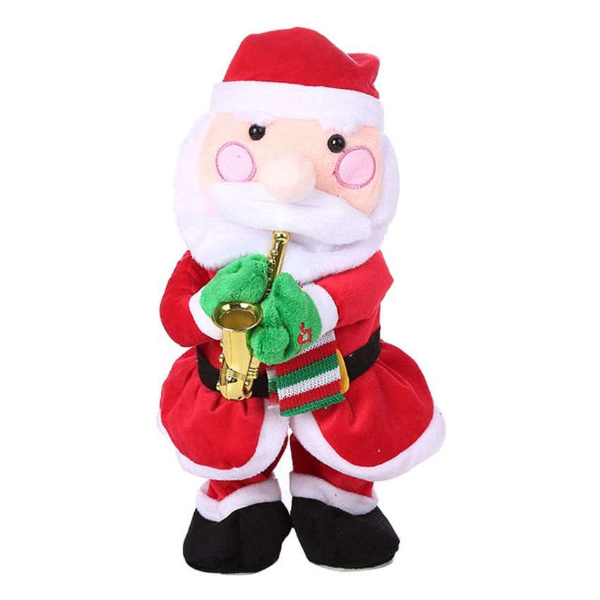 Juguete eléctrico de Navidad Santa Claus cantará y torcer los juguetes para decorar regalos