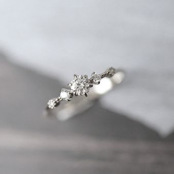 Anillo De Oro Para Mujer De 14k Blanco Anillo De Boda De De 