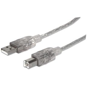MANHATTAN - CABLE USB V2.0 A-B 1.8M, PLATA