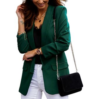 blazer de traje de manga larga ajustada casual para mujer Verde Linio Colombia - GE063EL0II0YNLCO