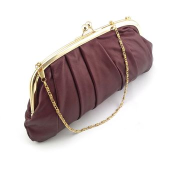 cartera de piel de oveja auténtica bolso largo de piel auténtica para mujer y niña #Wine Red monedero de moda cartera para teléfono 