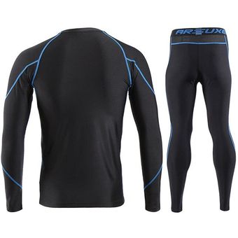 Conjunto de correr para hombre ropa deportiva ajustada para gimnasio conjuntos de capa Base para ciclismo chándal térmico de polar Otoño e Invierno 