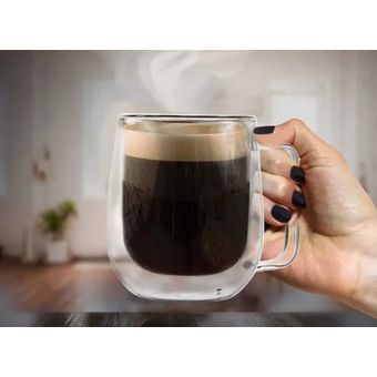  Tazas de espresso, taza de café de doble pared de 5.8 oz para  bebidas, latte, café moca y té : Hogar y Cocina