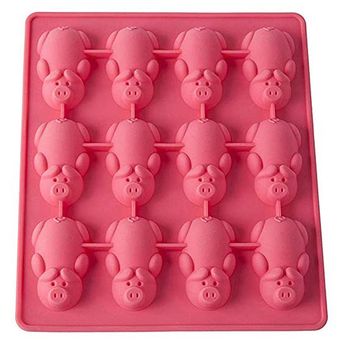silicona de grado comestible 12 molde de pastel de silicona Piggy bebé  cerdo pasta de azúcar