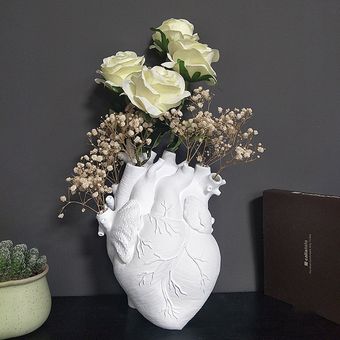 9cm Corazón blanco cerámica decoración del hogar Floreros planta de la flor del florero del pote 13 17 