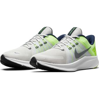Tenis Running Hombre Nike Quest-Gris con Verde 7.5 Gris