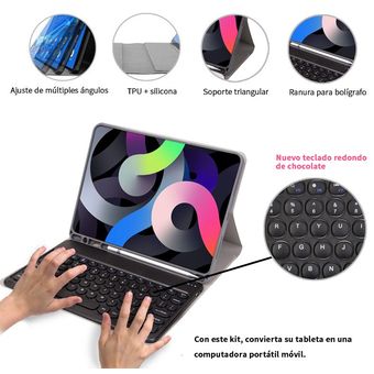 Funda Con Teclado y Mouse Para iPad Air4 10.9 2020 Ñ X109B Blanco 