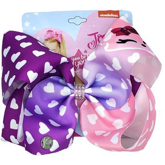 ligamento tafetán cinta hecho a mano, accesorios para el cabello para chica 8 \moda Jojo Siwa pinza del pelo de lazos de arco iris Arco-Nudo de Pizza horquilla tejer grogrén 