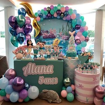 La Sirenita Globo de cola de sirena globos de fiesta de cumpleaños 