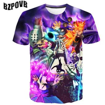 DE VERANO camisetas a la moda hombre,camiseta 3D Naruto,camisetas de manga corta con estampado info 