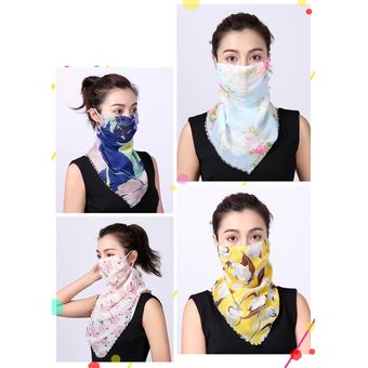 Protección para cuello y la cara del sol velo pañuelos de gasa bufanda de montaje de la máscara del oído 