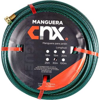 CNX Manguera De Jardín 30 Metros Con Aspersor Metálico Giratorio
