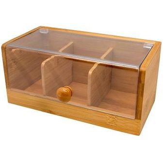 Caja de Bambú con Compartimentos Para Té