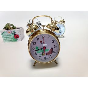 Reloj De Alarma Mecánico Vintage Hefei 7.5cm Reloj Mesa-Color Dorado