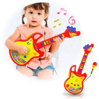 Guitarra Musical Juguete Niños C/ Microfono 8 Melodias Luces