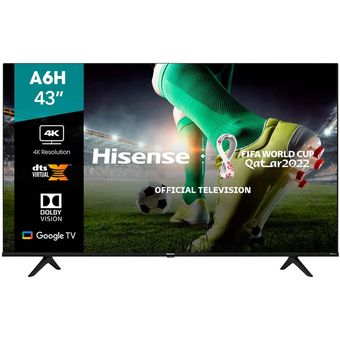 Pantalla Smart TV 43 pulgadas HISENSE Ultra HD 4K LED HDR10 HDMI USB 43A6H