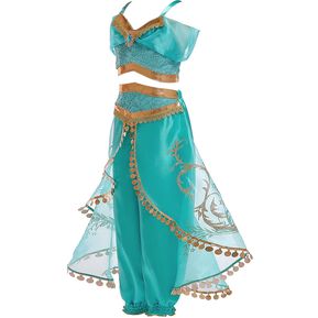 Aladdin Jasmine princesa niñas vestido disfraces cosplay