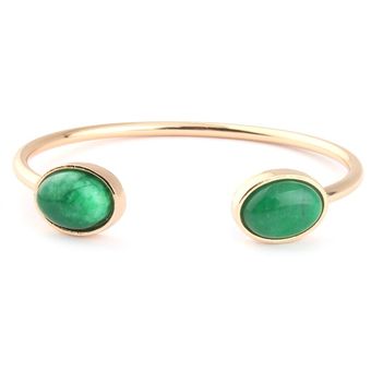 amuleto de viento nacional regalo de joyería XYX #Green brazaletes de cobre con degradado abierto Pulseras de piedra Natural para mujer Manual de Metal 