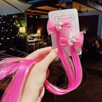 2 Piezasjuegos De Pelucas Unicornios De Horquilla De Niña 