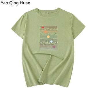 Camiseta de algodón de manga corta verde militar informal de verano, 