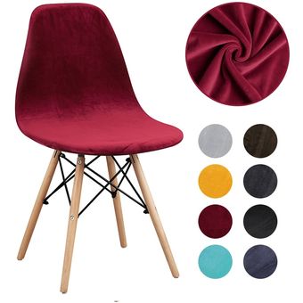 #ME02-5870 Tela de terciopelo de colores sólidos asiento de la cubierta para silla sin brazos Shell funda silla banquete Hotel funda de asiento 