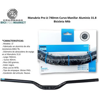 Manubrio Pro Lt 740 Mm Curvo Manillar Bicicleta Mtb Aluminio