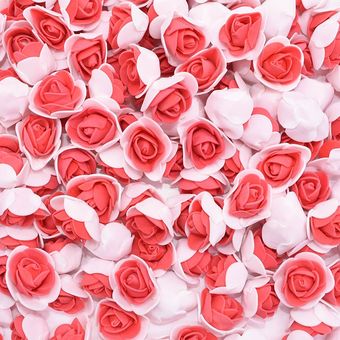 100 piezas de 3,5 cm de flores de espuma de PE hechas a mano para fiesta de bod 