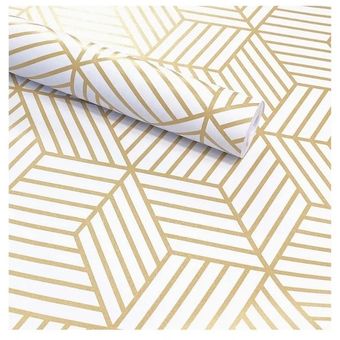 Papel tapiz autoadhesivo Lineas Golden - ROLLO 10m x 45cm GENERICO